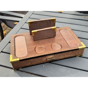Vintage - Royal London, Wood Dresser Valet, MCM Desk Organizer